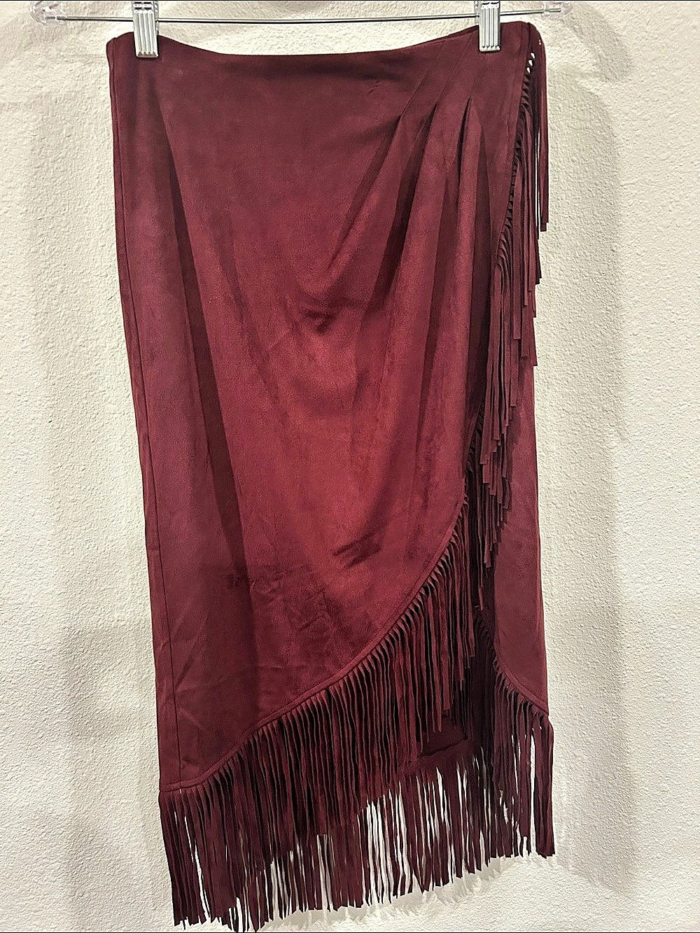 Shyanne Fringe Maxi Skirt in Red Size Small